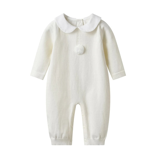 Knitted Baby Pompom Romper