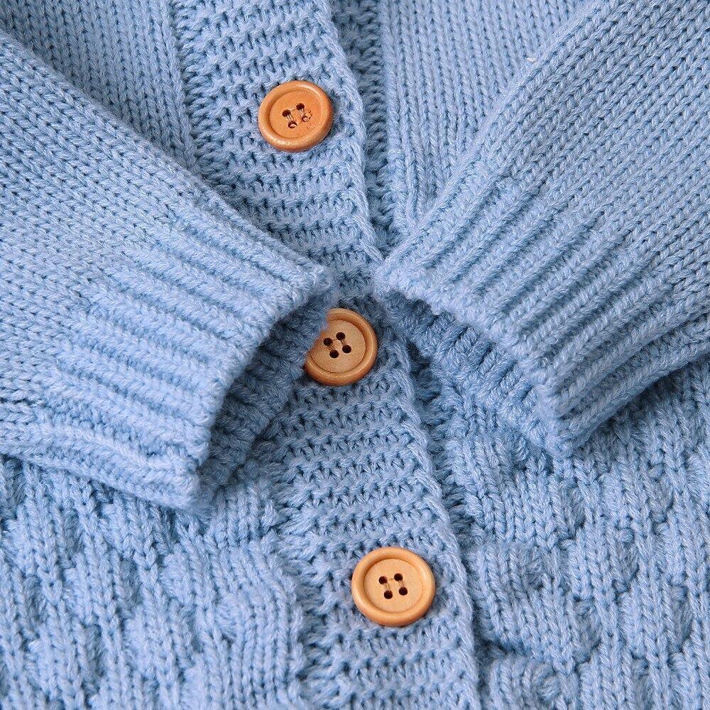 Knitted Bear Baby Romper with Hood & Ears